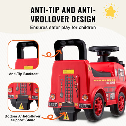 Camion de Pompier Enfant avec Musique – Volant et Rangement - jouetsbebe.com