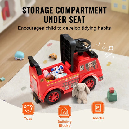 Camion de Pompier Enfant avec Musique – Volant et Rangement - jouetsbebe.com