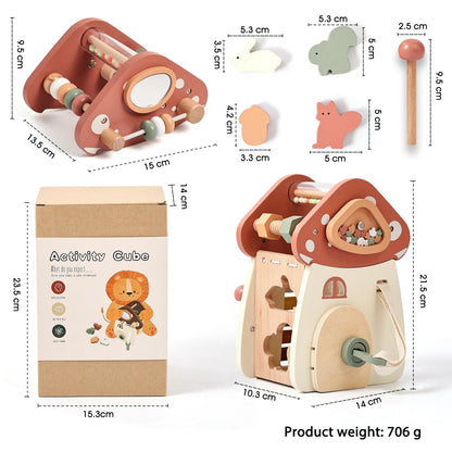 Château Champignon Magique en Bois – Jouet Montessori 5 - en - 1 pour Éveiller Créativité et Motricité - jouetsbebe.com
