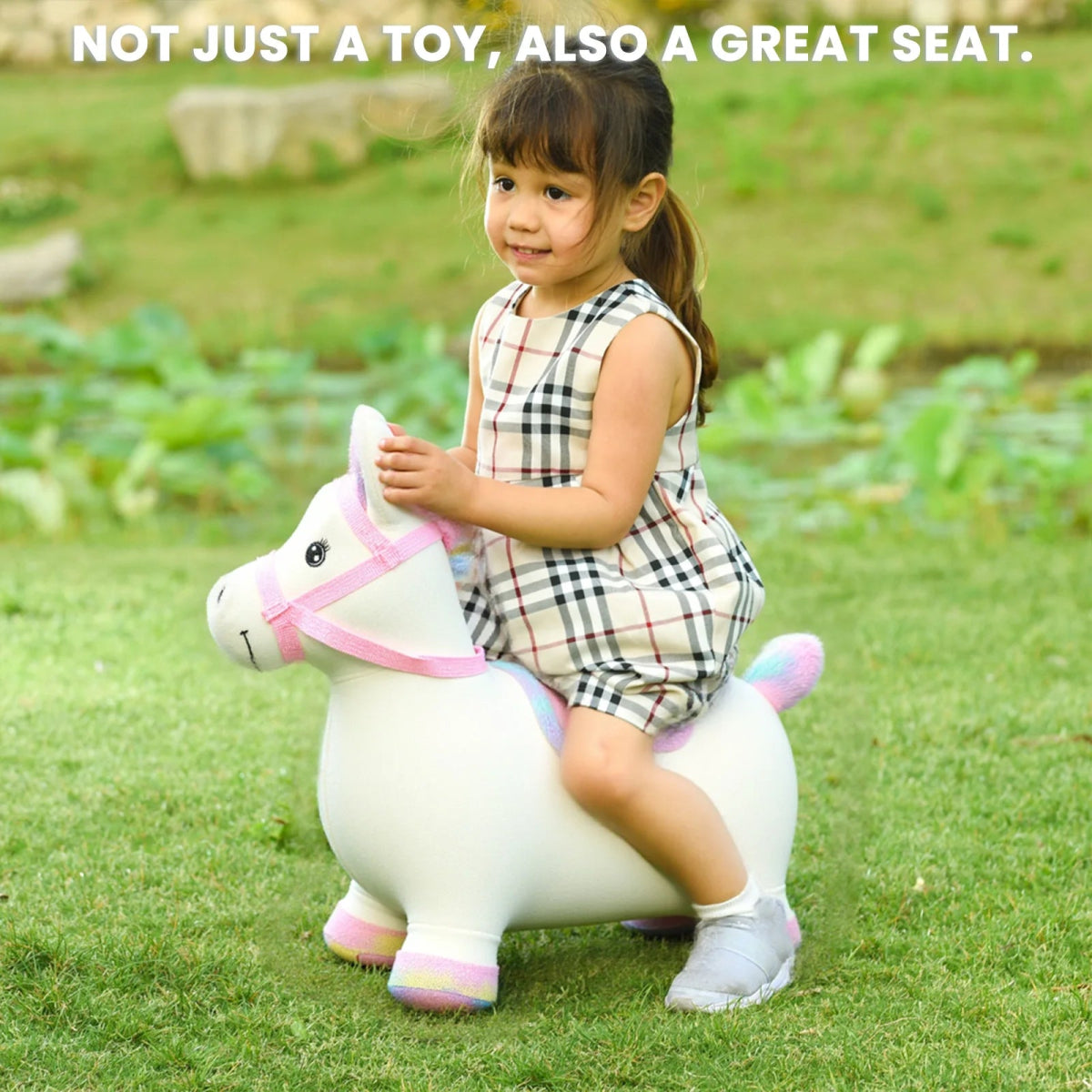 🐴 Cheval à Bascule Gonflable pour Enfant 2 à 5 Ans 🎠 - jouetsbebe.com