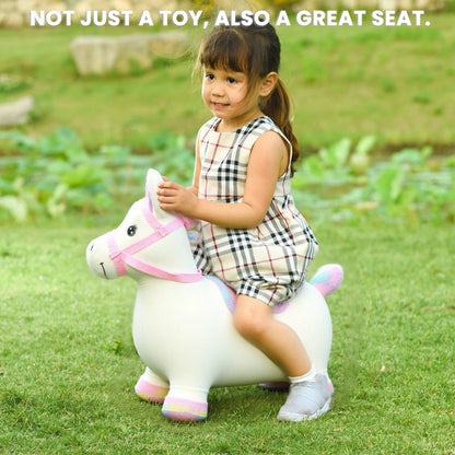 🐴 Cheval à Bascule Gonflable pour Enfant 2 à 5 Ans 🎠 - jouetsbebe.com