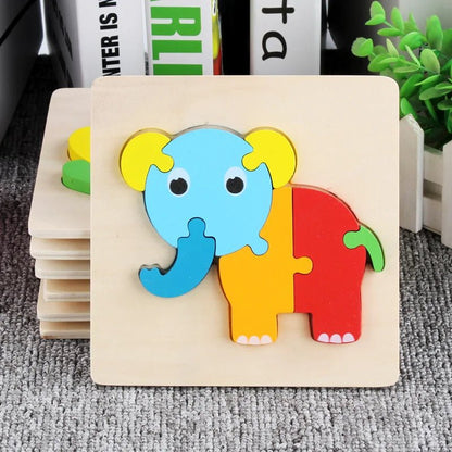 Children Boys And Girls Cartoon Three-Dimensional Wooden Puzzle Animal Traffic Geometry Shape Matching Puzzle Toy P80 - jouetsbebe.com