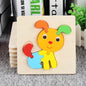 Children Boys And Girls Cartoon Three-Dimensional Wooden Puzzle Animal Traffic Geometry Shape Matching Puzzle Toy P80 - jouetsbebe.com
