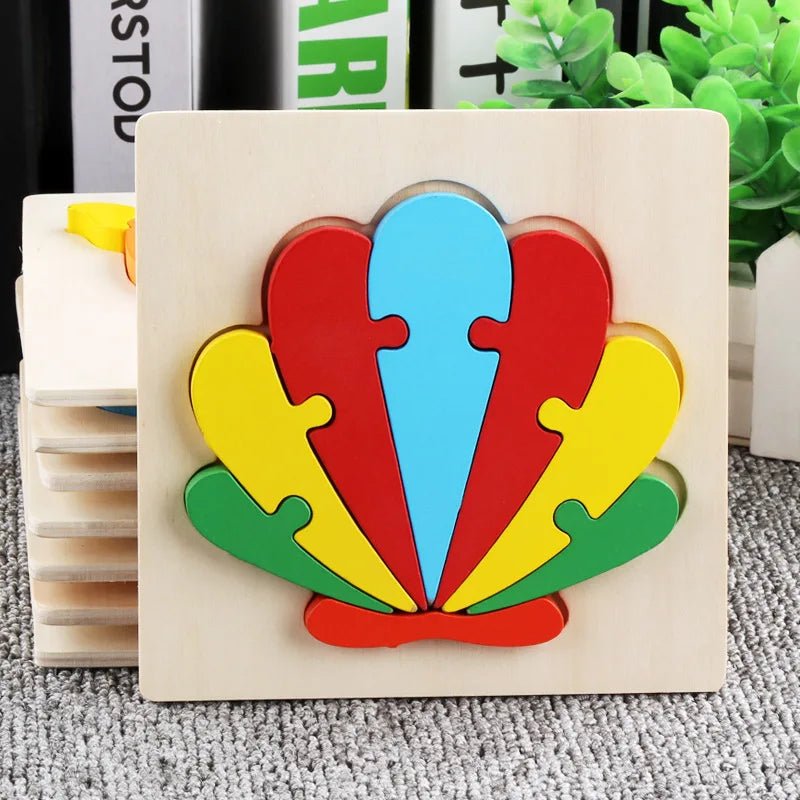 Children Boys And Girls Cartoon Three-Dimensional Wooden Puzzle Animal Traffic Geometry Shape Matching Puzzle Toy P80 - jouetsbebe.com