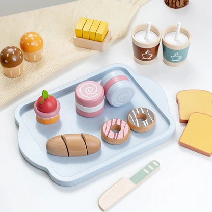 Children's breakfast toy ins simulation home kitchen Western breakfast baking set building block game - jouetsbebe.com