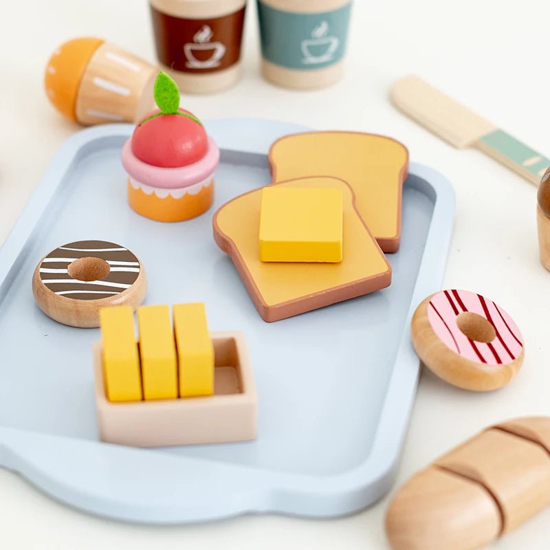 Children's breakfast toy ins simulation home kitchen Western breakfast baking set building block game - jouetsbebe.com