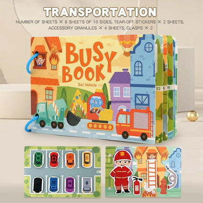 Children's Reusable Activity Books, Early Learning Educational Tools for School and Home, Fun Interactive Toys with Animal, Transportation, and Farm Themes, Matching Games, Suitable for Ages Three and up - jouetsbebe.com