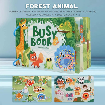 Children's Reusable Activity Books, Early Learning Educational Tools for School and Home, Fun Interactive Toys with Animal, Transportation, and Farm Themes, Matching Games, Suitable for Ages Three and up - jouetsbebe.com