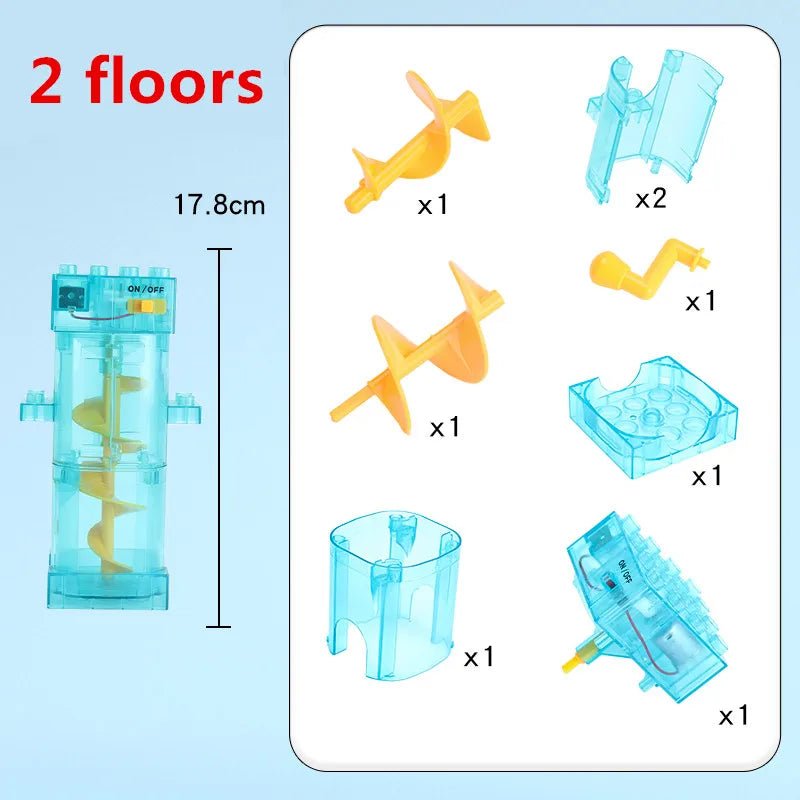 Circuit de Billes XXL avec Ascenseur Électrique - Compatible avec Lego - jouetsbebe.com