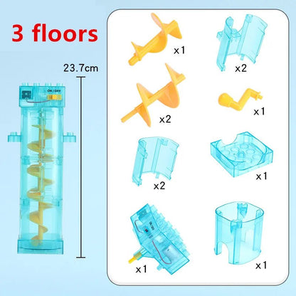 Circuit de Billes XXL avec Ascenseur Électrique - Compatible avec Lego - jouetsbebe.com