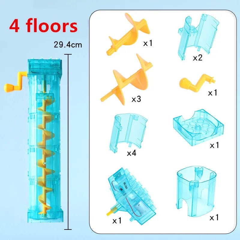 Circuit de Billes XXL avec Ascenseur Électrique - Compatible avec Lego - jouetsbebe.com