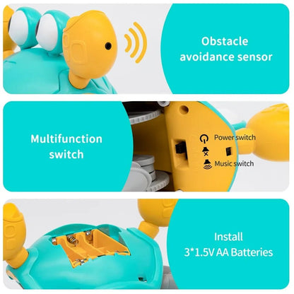 🦀 Crabe Dansant « Fugitif » – Jouet Interactif à Détection d’Obstacles - jouetsbebe.com
