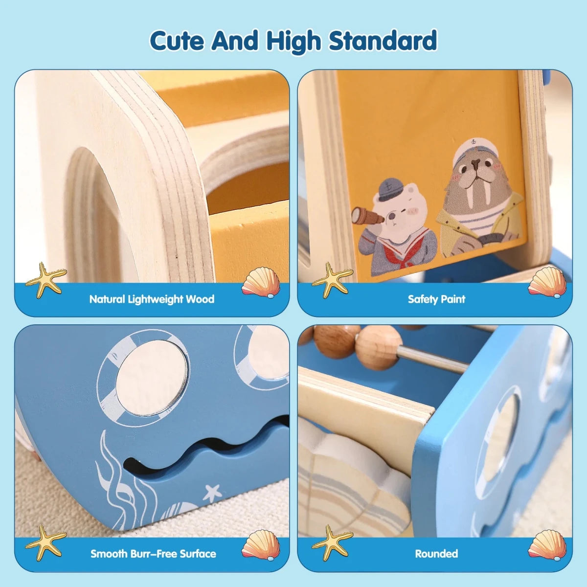 Cube d’Activités en Bois 5 en 1 – Jouet Montessori Sensoriel - jouetsbebe.com