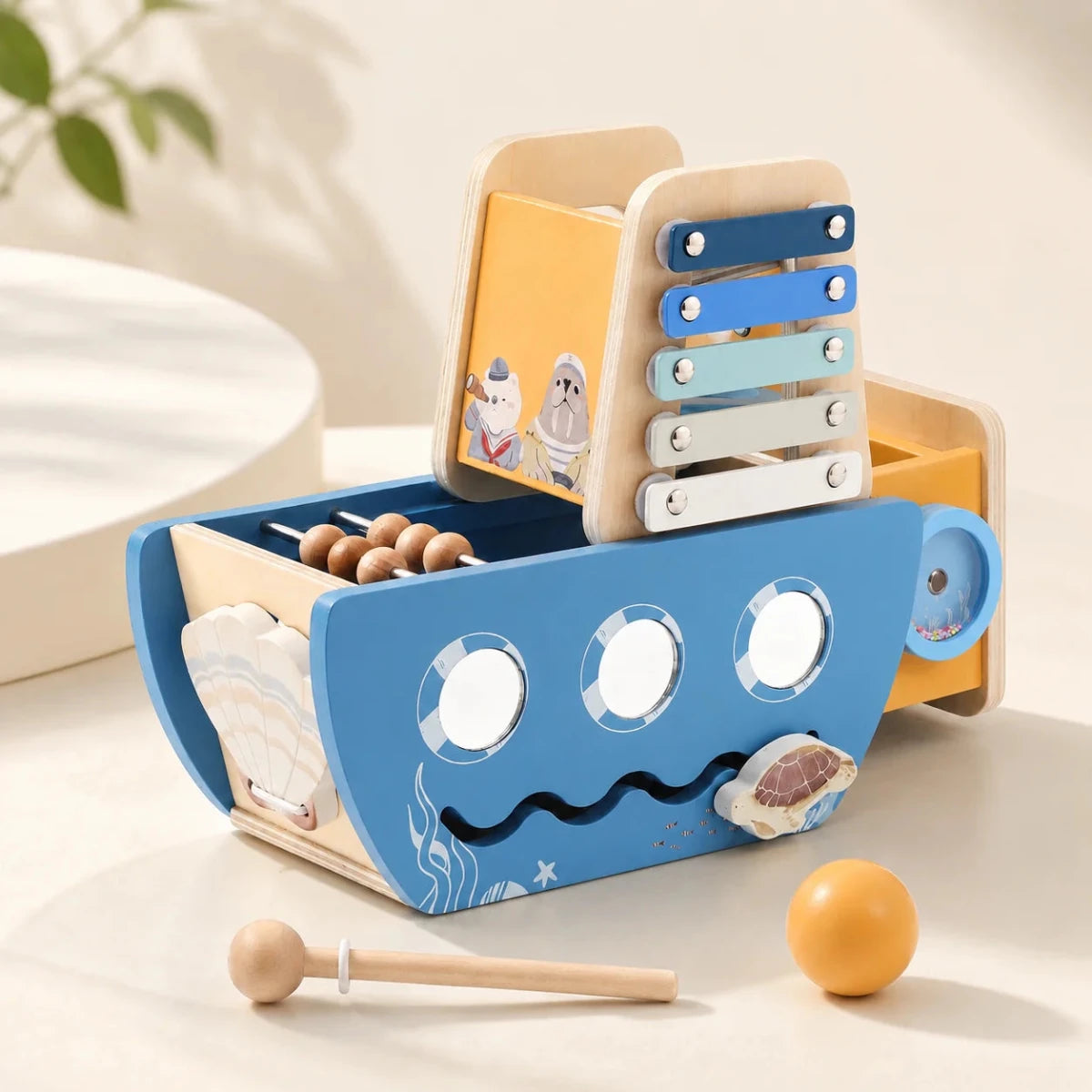 Cube d’Activités en Bois 5 en 1 – Jouet Montessori Sensoriel - jouetsbebe.com
