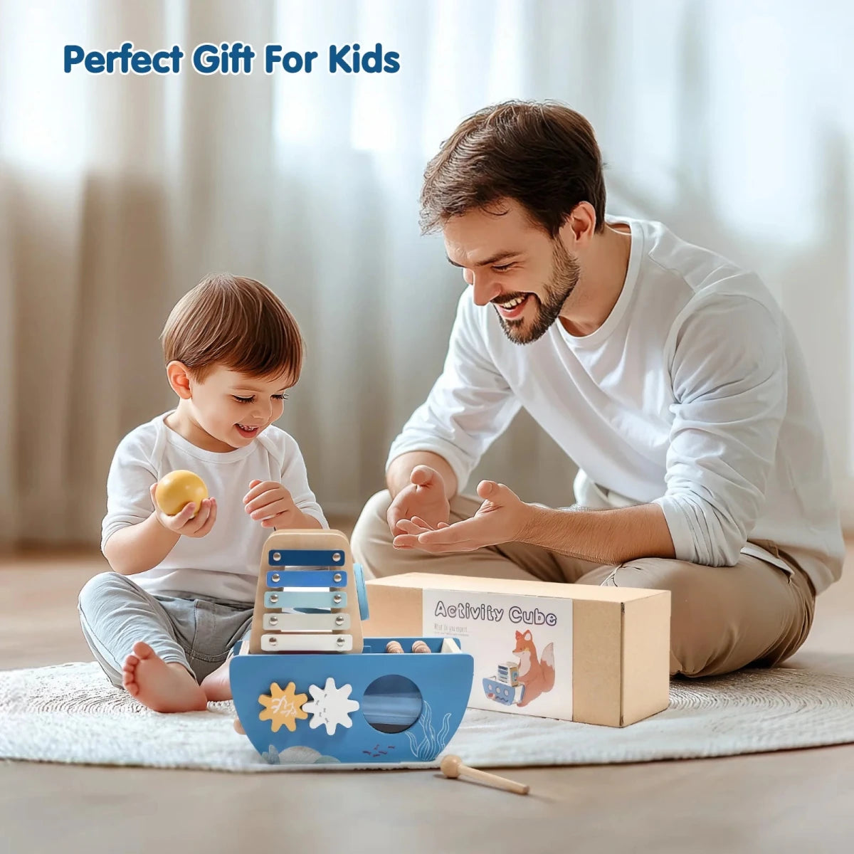 Cube d’Activités en Bois 5 en 1 – Jouet Montessori Sensoriel - jouetsbebe.com