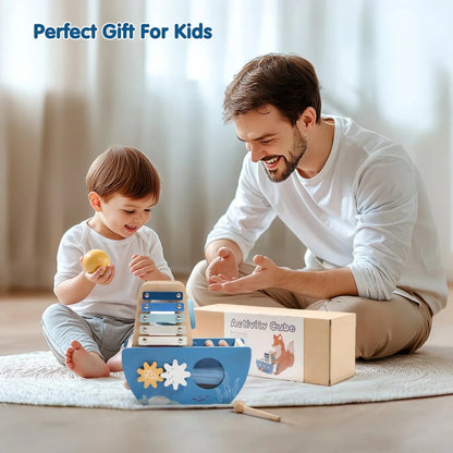 Cube d’Activités en Bois 5 en 1 – Jouet Montessori Sensoriel - jouetsbebe.com