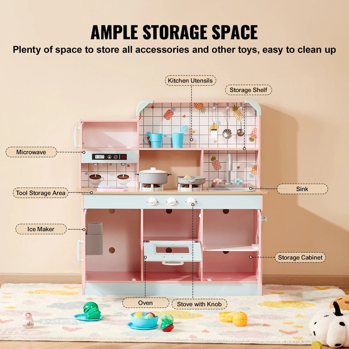 Cuisine en Bois Montessori pour Enfants – Jeu d’Imitation Réaliste avec Accessoires - jouetsbebe.com