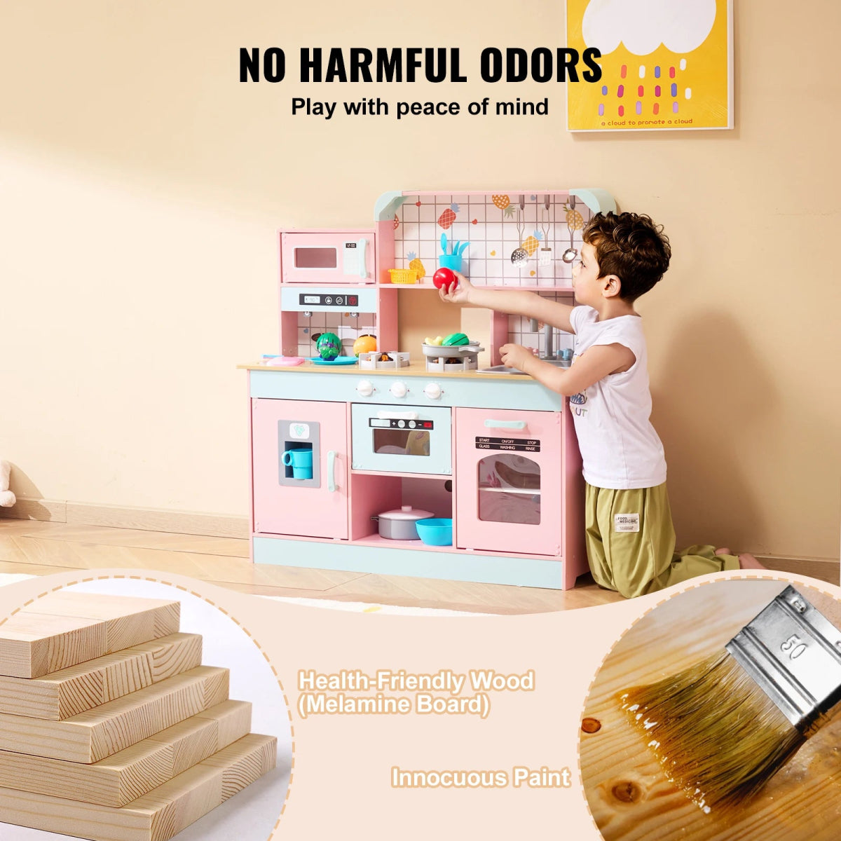 Cuisine en Bois Montessori pour Enfants – Jeu d’Imitation Réaliste avec Accessoires - jouetsbebe.com