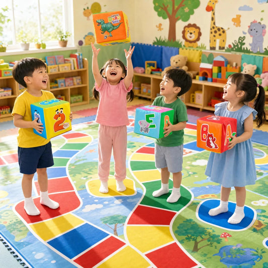 Dés Éducatifs Montessori en Mousse – 4 Cubes Lettres et Chiffres - jouetsbebe.com