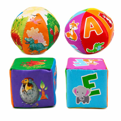 Dés Éducatifs Montessori en Mousse – 4 Cubes Lettres et Chiffres - jouetsbebe.com