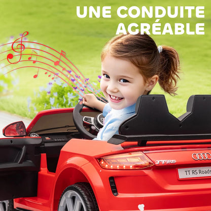 Electric Car for children, powered by two 12V motors, remote control, sound effects, MP3/USB interface, speaker and Lighthouse, up to 3 km/h, red - jouetsbebe.com