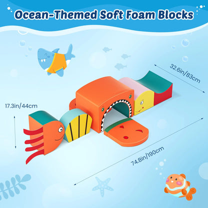 🌊 Ensemble de Blocs d’Escalade en Mousse – Thème Océan 🐠 - jouetsbebe.com