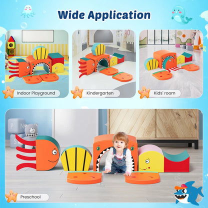 🌊 Ensemble de Blocs d’Escalade en Mousse – Thème Océan 🐠 - jouetsbebe.com
