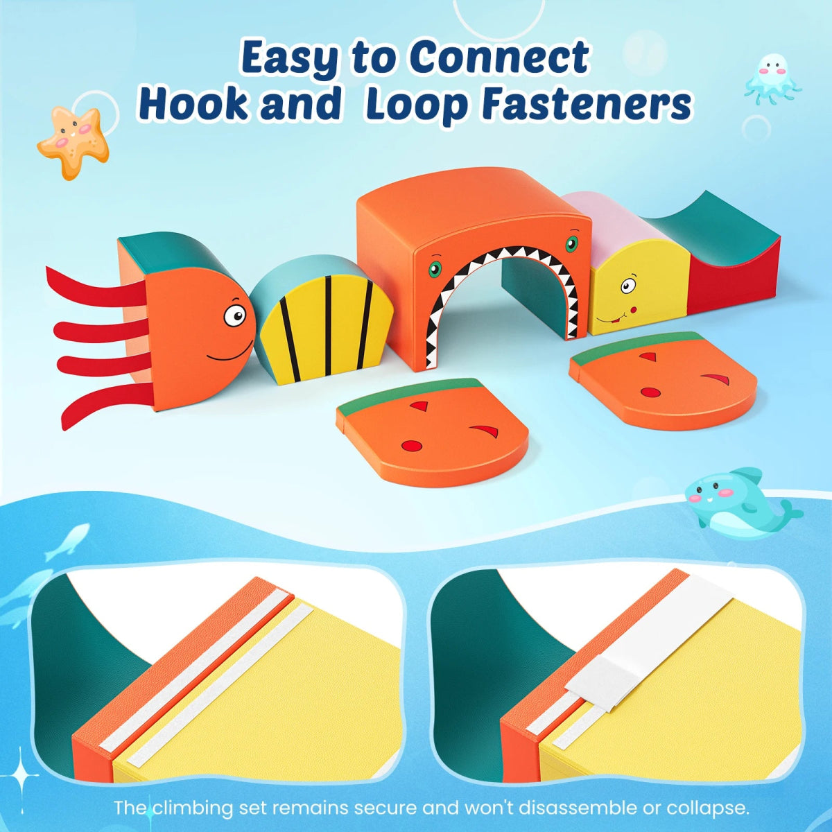 🌊 Ensemble de Blocs d’Escalade en Mousse – Thème Océan 🐠 - jouetsbebe.com