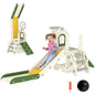 Foldable 4-in-1 Toddler Slide with Climbing Elements, Basketball Stand, Storage Space and Basketball for Kids 1-3 Years Old, Cream White, Kids Toy Slide, Kids Slide, Outdoor Toy Slide - jouetsbebe.com