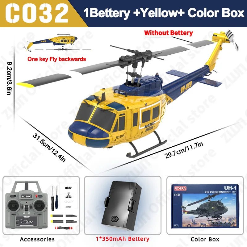 🚁 Hélicoptère RC C032 Brushless 2.4G – Vol Stable et Acrobaties - jouetsbebe.com