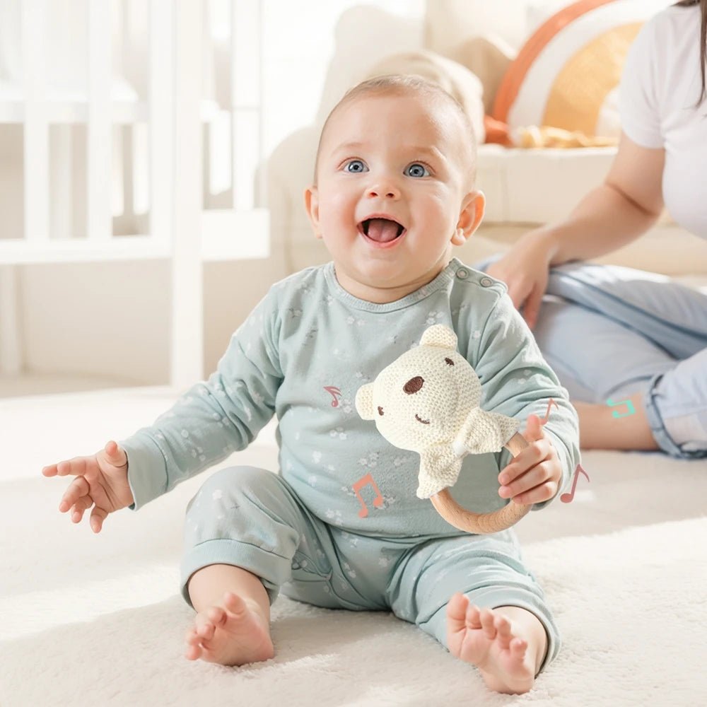 Hochet Bébé en Bois et Anneau de Dentition - jouetsbebe.com