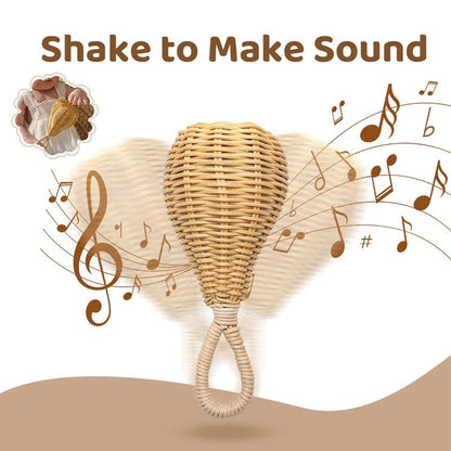 🌿 Hochet Bébé en Rotin Fait Main – Jouet Sensoriel Montessori Naturel - jouetsbebe.com