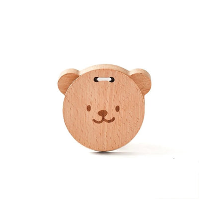 🧸 Hochet Montessori en Bois Naturel – Anneau de Dentition Bébé en Forme d’Ours - jouetsbebe.com