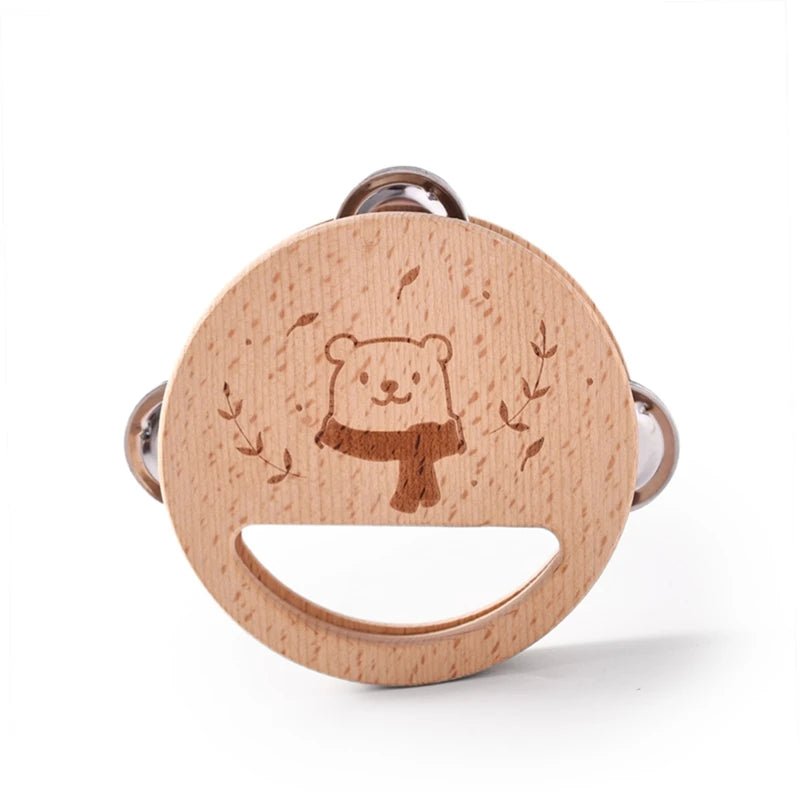 🧸 Hochet Montessori en Bois Naturel – Anneau de Dentition Bébé en Forme d’Ours - jouetsbebe.com