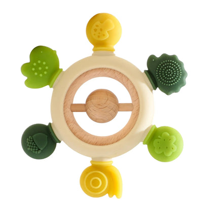 🧸 Hochet Montessori en Bois Naturel – Anneau de Dentition Bébé en Forme d’Ours - jouetsbebe.com