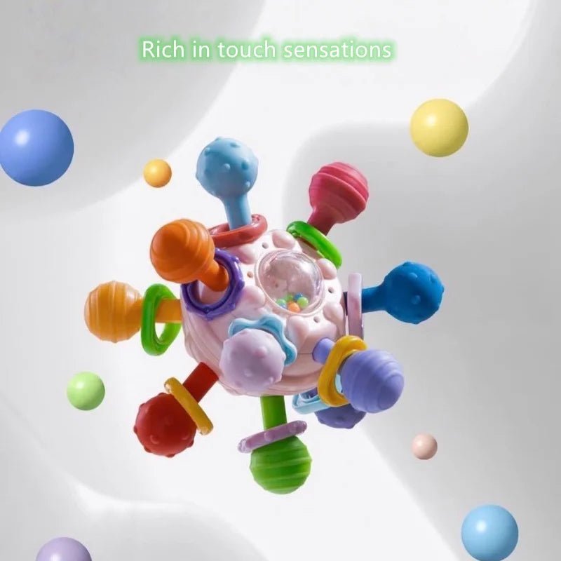 🦷 Hochet Sensoriel Montessori Bébé – Anneau de Dentition & Jouet d’Éveil 0 - 12 Mois - jouetsbebe.com