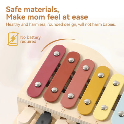 Instrument Musical Montessori 2 en 1 – Xylophone 8 Notes & Piano en Bois - jouetsbebe.com