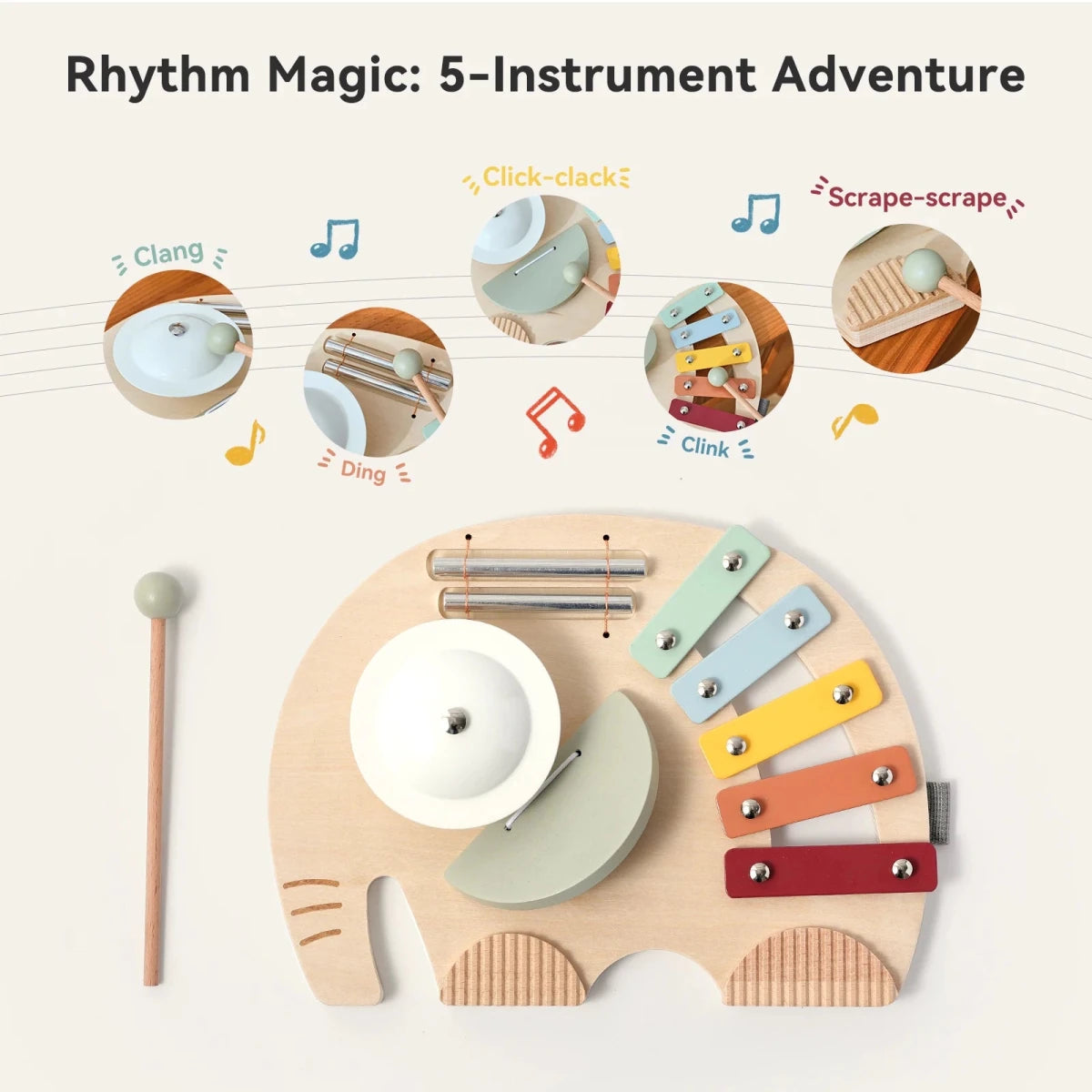 Instrument Musical Montessori 5 en 1 - jouetsbebe.com