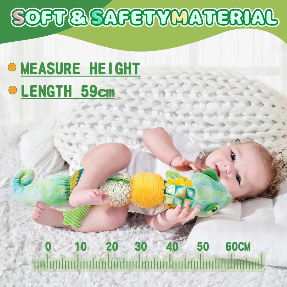 Jouet Sensoriel Bébé Caméléon Musical – Hochet & Jouet Dentition dès la Naissance - jouetsbebe.com