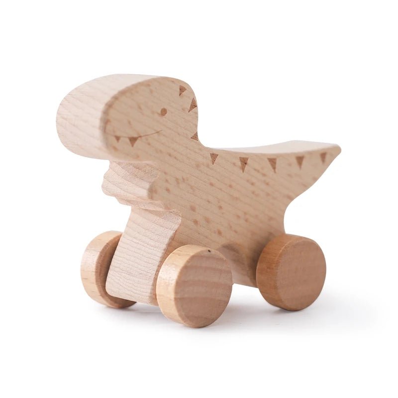 Jouet Voiture Dinosaures en Bois Naturel - jouetsbebe.com