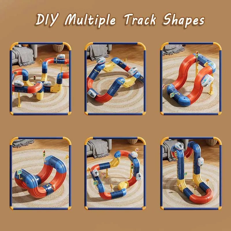 Kid Electric Magnetic Track Car Toys Set DIY Magnetism Orbital Cube Road Build Anti-gravity Levitating Train STEM Toy Xmas Gift - jouetsbebe.com