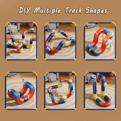 Kid Electric Magnetic Track Car Toys Set DIY Magnetism Orbital Cube Road Build Anti-gravity Levitating Train STEM Toy Xmas Gift - jouetsbebe.com