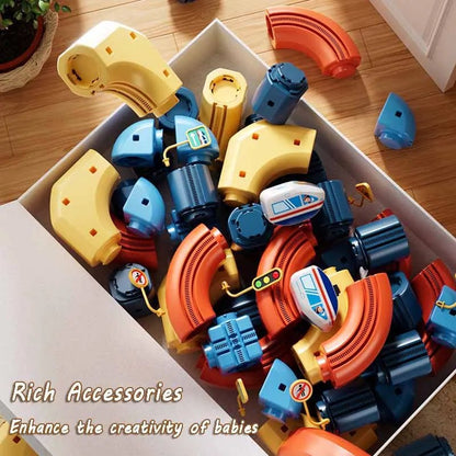 Kid Electric Magnetic Track Car Toys Set DIY Magnetism Orbital Cube Road Build Anti-gravity Levitating Train STEM Toy Xmas Gift - jouetsbebe.com