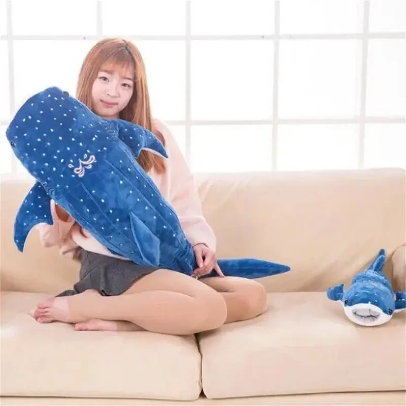 Large Whale Shark Body Pillow Long Cute Fish Stuffed Sofa Decorative Plush Body Pillow Whale Shark Back Plush Cushion Decor Gift - jouetsbebe.com