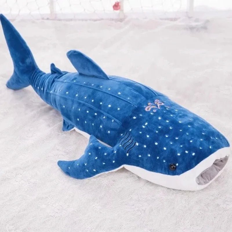 Large Whale Shark Body Pillow Long Cute Fish Stuffed Sofa Decorative Plush Body Pillow Whale Shark Back Plush Cushion Decor Gift - jouetsbebe.com