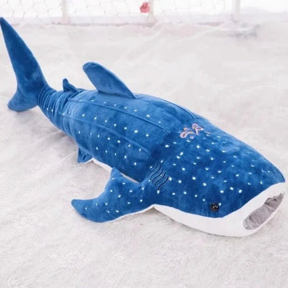 Large Whale Shark Body Pillow Long Cute Fish Stuffed Sofa Decorative Plush Body Pillow Whale Shark Back Plush Cushion Decor Gift - jouetsbebe.com