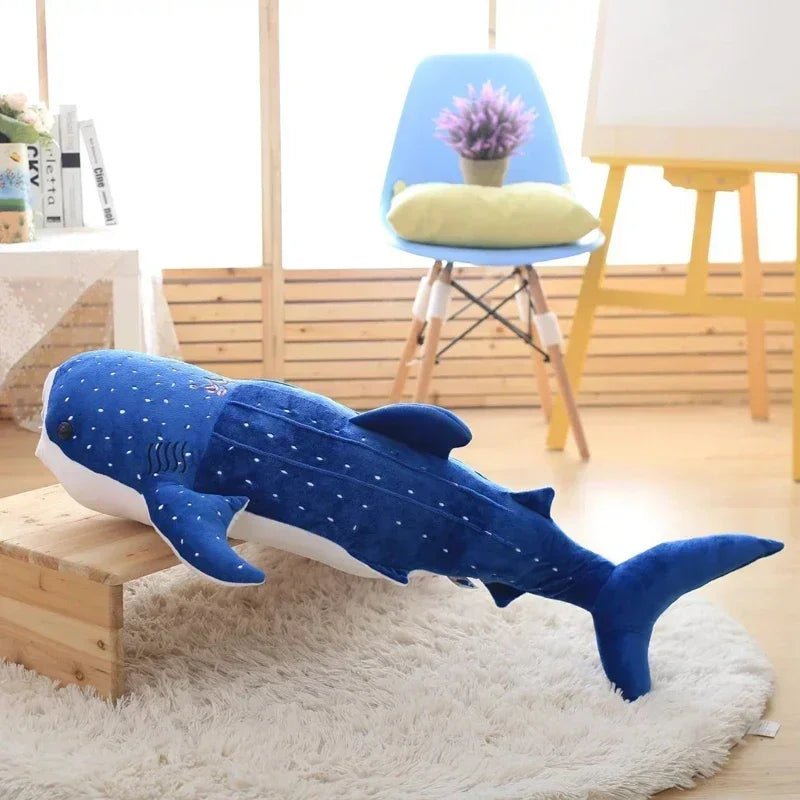 Large Whale Shark Body Pillow Long Cute Fish Stuffed Sofa Decorative Plush Body Pillow Whale Shark Back Plush Cushion Decor Gift - jouetsbebe.com