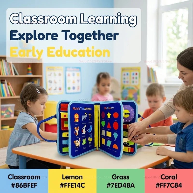 Livre d’Activités Montessori en Feutrine | Voyage - jouetsbebe.com