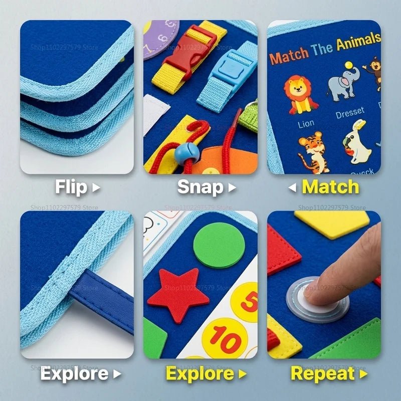 Livre d’Activités Montessori en Feutrine | Voyage - jouetsbebe.com