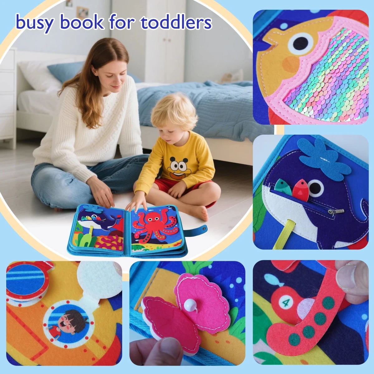 Livre d’Activités Montessori Océan – 20 Jeux Sensoriels et Éducatifs - jouetsbebe.com